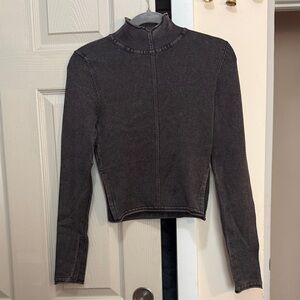Zara Charcoal Long Sleeve Top